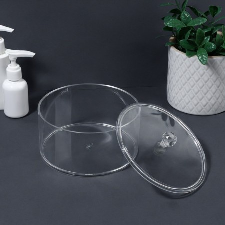 Organizer D/Storage with a lid 1 sect 14*14*9.3cm transparent nakl QF-3