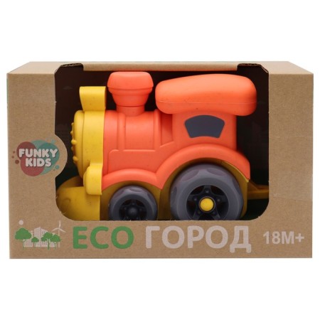 Eco-machine Funky Toys "Train", Orange color, 16 cm-2