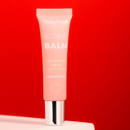 Moisturizing lip balm "Ruby Rose", "Glossy Balm", peach, 3 tone, 8.3 g