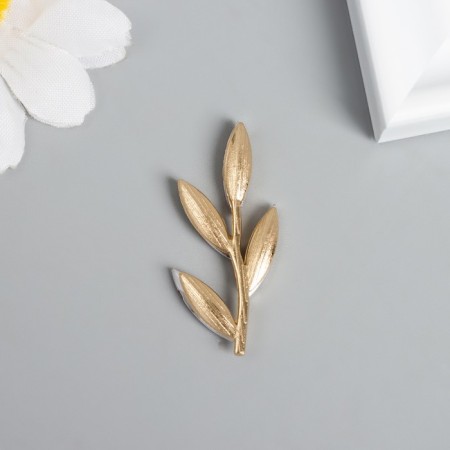 Decor for creativity Metal "Victor with leaves" red 3.6x1.5 cm-2