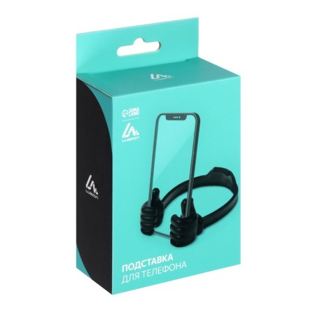 Luazon phone stand, in the form of hands, adjustable width, black-7
