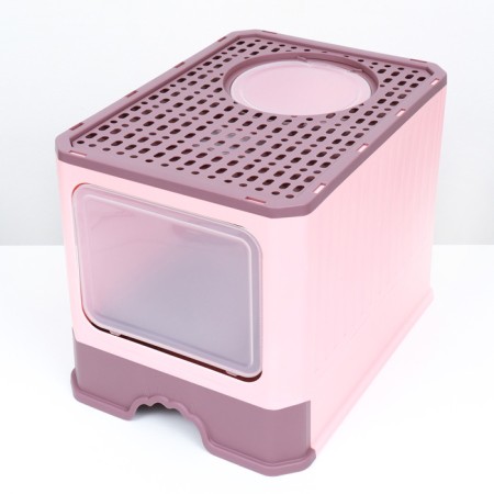 Closed toilet 50 x 40 x 40 cm with a retractable pallet, burgundy-5