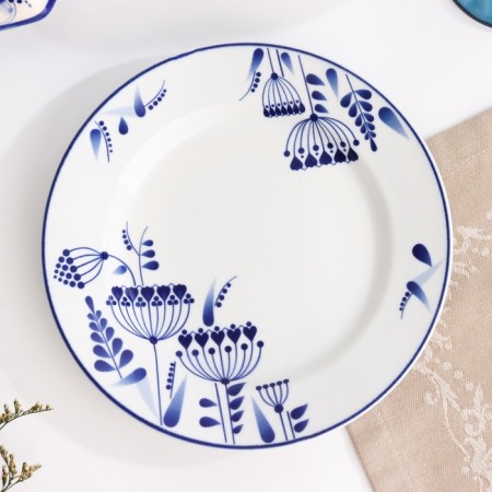 Plate "yarrow", D-200mm, neo gzhel