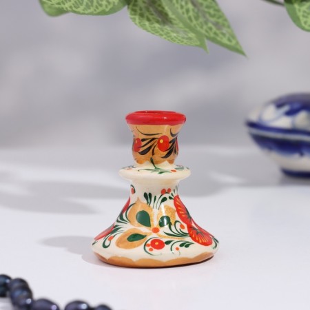 Hochloma candlestick, gzhel, color-1