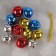 Bubenchiki, set 12 pcs., Size 1 pc: 3 × 3 cm, color red, yellow, blue, silver