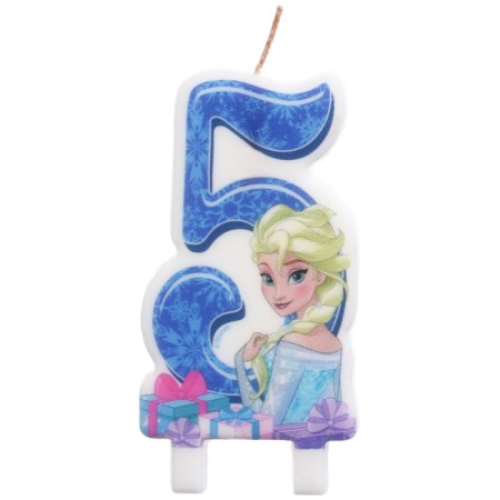 Candle in cake number 5 "Happy Birthday", cold heart, 8.5 × 5 cm