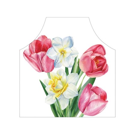 Apron kitchen with a photo print "Spring bouquet", adjustable, size OS-2