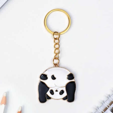 A keychain for children, metal "Panda", 4 x 4.3 cm-1