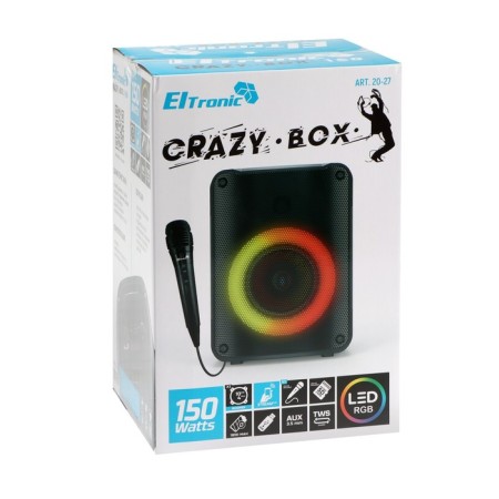 Portable column Eltronic Crazy Box 150, 15W, FM, BT, SD, AUX, 1800 MAKE, Black-9