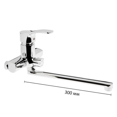 Accoona A7103B bath mixer, one -leaf, with shower, silumin, chrome-1
