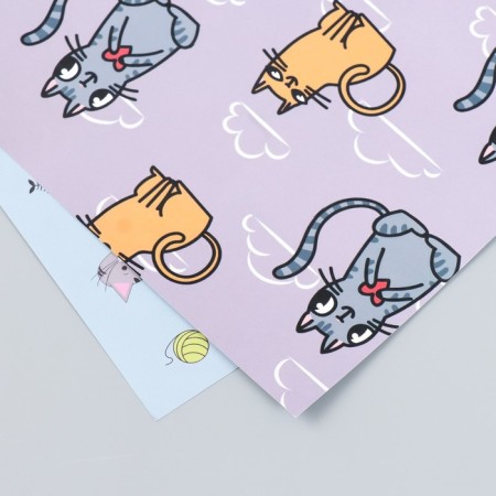 Scrapbooking paper bilateral "cats" density 180 g 30.5x32 cm-4