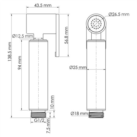Bida Bida Wasserkraft A232, latch, silicone nozzles, brass, white-1