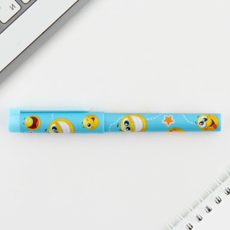 Pen Priklik Blood Blue Paste 0.7 mm with a cap “Smile” plastic-3