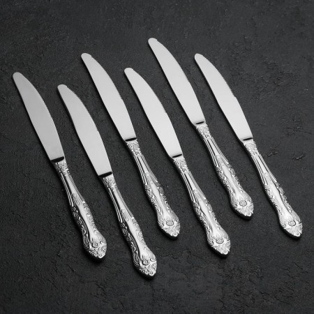 Set of cutlery "Troika", 24 items, decorative box, silver color-6
