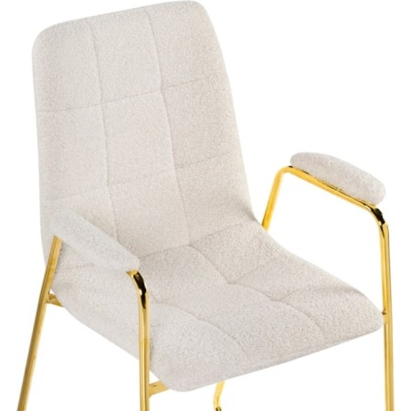 Stool on the Lana Metal Carcass Metal/Building Fabric, Gold/White 57x56x88 cm-5