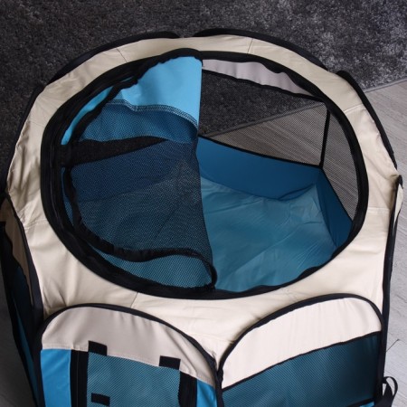 Animal aviary, tent, 8 walls, 70 x 40 cm, blue-8
