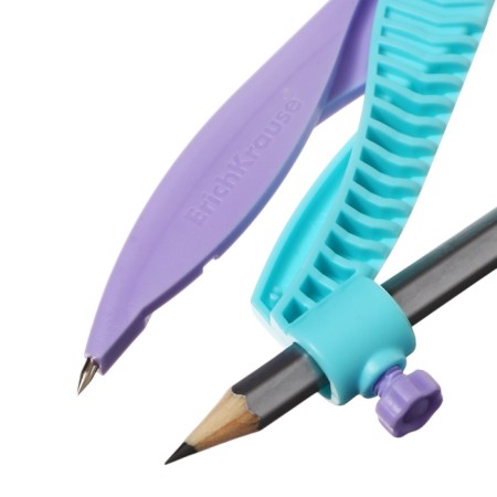 Circular Plastic Erychkrause "Pastel", 122mm, with a pencil, pencil case, mix-3