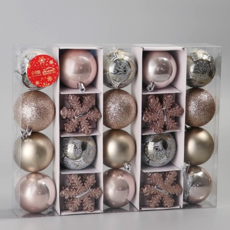 A set of jewelry plastic 40 pcs "Snow Eide dayshore" silk, D-6 cm, snowflake 6 cm,-1