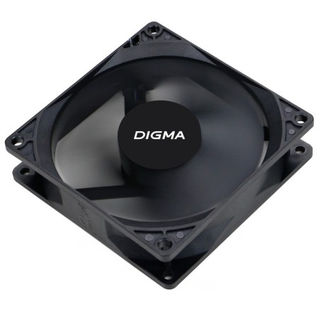 DIGMA DFAN-90 fan 90x90x25mm black 3-Pin 4-Pin (Molex) 23db 82GR RET-6