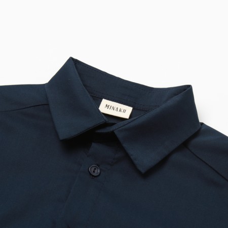 Shirt for the boy Minaku: School Collection, dark blue color, height 152 cm-9