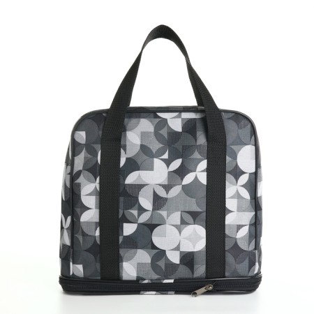 Lightning bag, with an increase, external pocket, black/white color-1