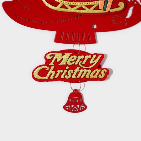 Decorative decoration (suspension) "New Year Christmas tree with Santa Claus" 40.5x25.5 cm-4