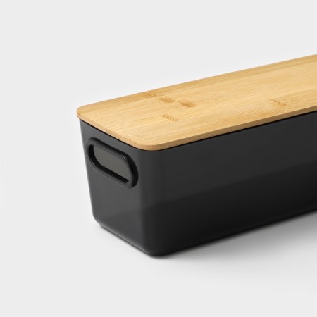 Storage container with lid laconicism lid, 28.5 × 11 × 10.5 cm, black color is black-4