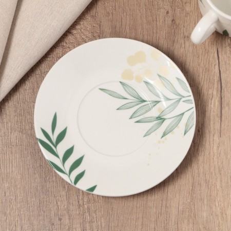 Tea couple ceramic "leaves", 200 ml, white color-7