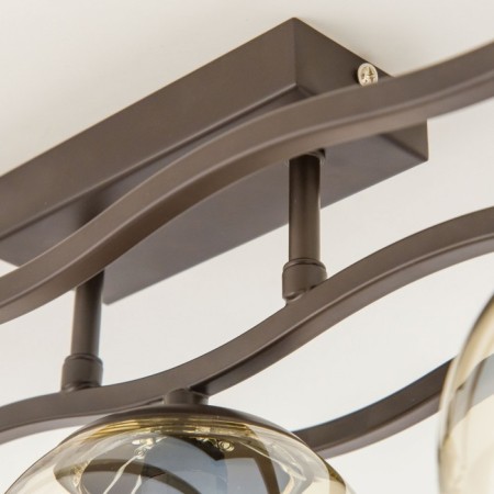 Ceiling chandelier Citilux "breeze" CL106235, 49x15x23 cm, 3x60W, E14, brown color-7