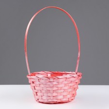 Wicker basket 19x19/32 cm, coral, bamboo