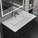 Sink uperwood Next 80 cm, half -around, rectangular, white