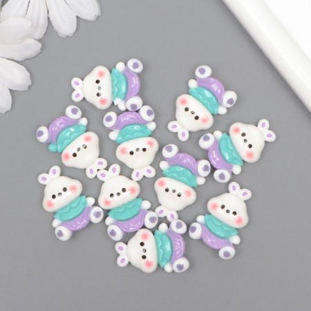 Decor for creativity Plastic "White rabbit with a blush" 2.9x2x1 cm-2