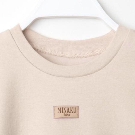 Kidsa (sweatshirt, shorts) minku, beige color, height 116 cm-6