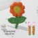 Knitted elements "flowers", 2.5 × 3.5 cm, 10 pcs, peach/green color