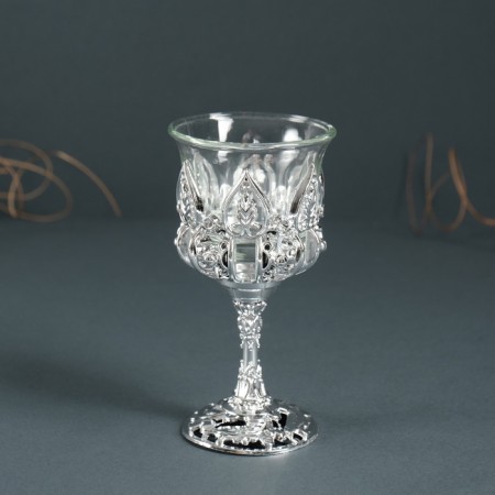 Glass "pleasure" 12*6.5*6.5 cm, silver-1