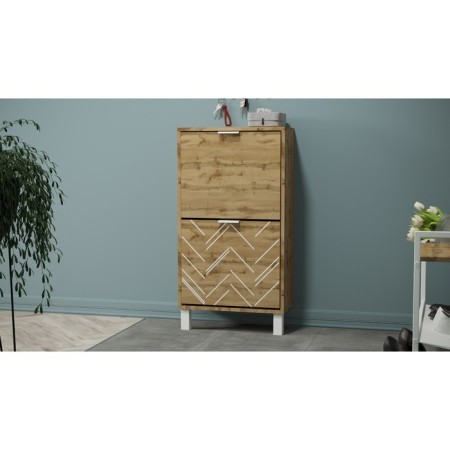 Higs shoe cabinet, 500 × 230 × 942 mm, color of oak vanan / white-3