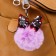 Fluffy on the ring "Ball with ears" sequin mix 10x7x7 cm
