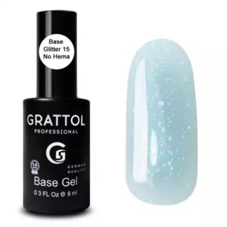 Base Grattol Glitter No. 15, 9 ml