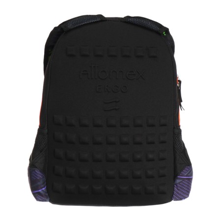 School backpack 38 x 27 x 17, ergonomic back, Devente Attomex Basic, Football, Black 7033442-5