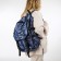 Youth backpack from textiles on lightning, 3 pockets, blue color