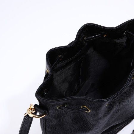 Cross-Body bag on puff, black color-5
