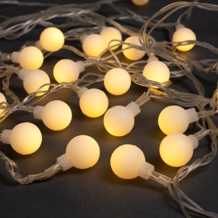 Garland “thread” 5 m with nozzles “White Balls”, IP20, transparent thread, 30 LED, glow warm white, 8 modes, 220 V