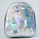 Baby backpack for girls Artificial leather, Peace signs, holography, 27x23 x 10 cm