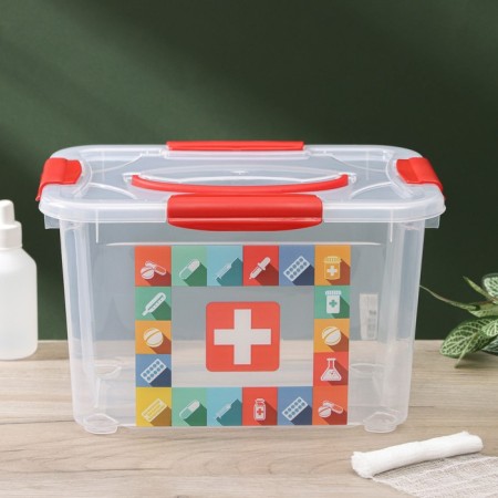 Economic storage box "Pharmacy", 5.5 l, drawing mix-8