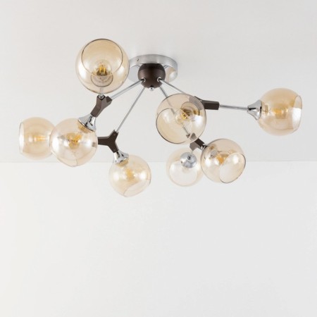 Ceiling chandelier Citilux "Til" CL138185, 80x80x30 cm, 8x60W, E27, brown color-1