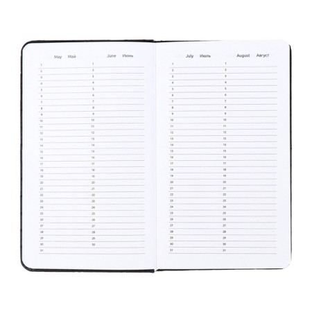 Planing pocket incomparable 80 sheets, 100 x 170mm, Devente.elizabeth, a solid cover of leatherette with foam, Slocation, Block 70, Black-10