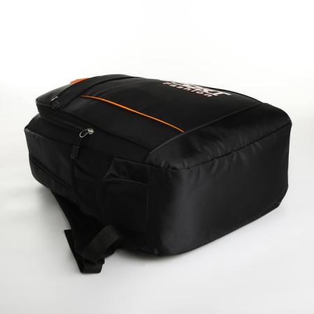 Youth backpack on a zipper, 4 pockets, black color/orange-4