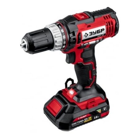 Drill-shurubover bison, battery, 2x2 ah, BZ cartridge, 2-13 mm, 0–400 / 0–1400 rpm