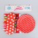 Set for the holiday "Peas", tablecloth 180x108 cm, 6 plates, 6 tongues, red color