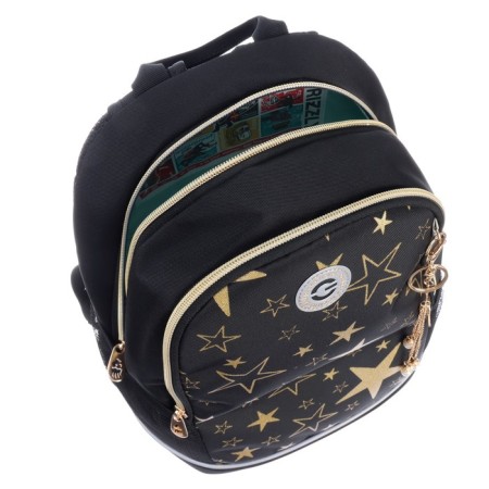 School backpack, 38 x 28 x 18 cm, Grizzly 363, ergonomic back, black RG-363-5_3-11